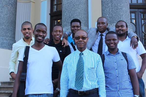 Public Works Management with some of the female students (above left) and male students (above right) enrolled in the bursary programme