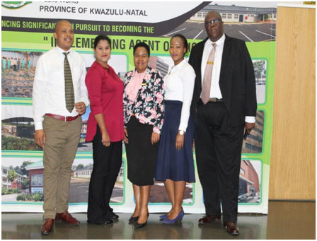 Above (fltr) is the Monitoring & Evaluation Team: Thembinkosi Dlamini, Charlene Rungasami, Nonhlanhla Khanyile, Zanele Majola and Zamo Zwane