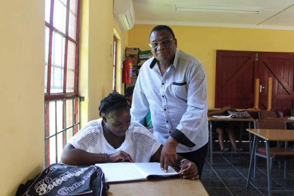 Mr Mkhize, Manager of the Adams Depot imparting some of wisdom on some of the learners at the college.