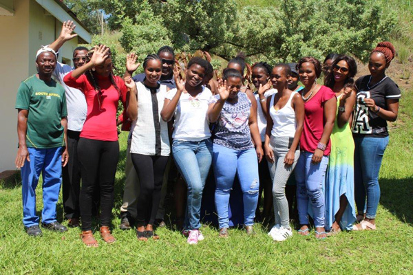 Jubilant learners and teachers at Adams College