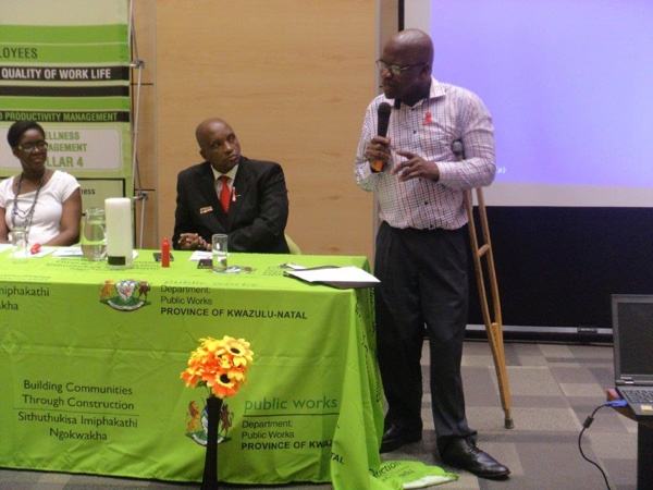 Mr. Forward Mlotshwa addressing the audience on the sentimental issue of disability.