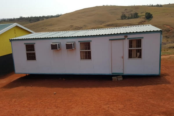 Refurbished park home at Mdlelanga Combined Primary School within North Coast of the province