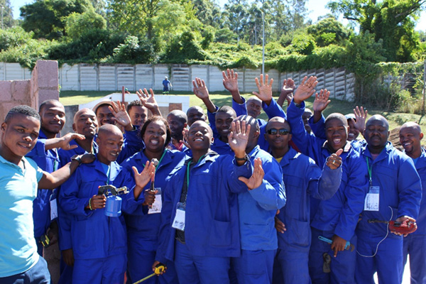 Happy Contractors wave thanks to KZN Public works for equipping them in technical skills to advance their careers.